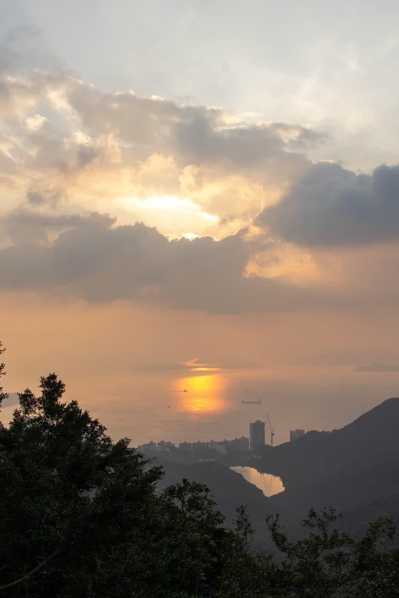 Photo of the sunset in Hong Kong